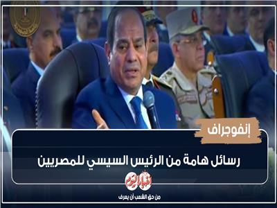 إنفوجراف| رسائل هامة من الرئيس السيسي للمصريين