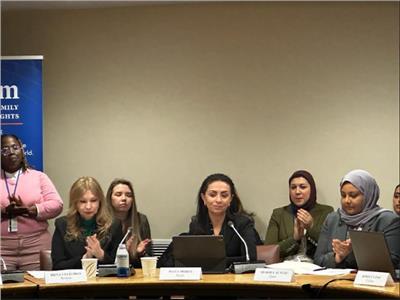 الدكتورة مايا مرسي خلال مشاركتها في فعاليات الدورة 67 للجنة وضع المرأة بالأمم المتحدة بنيويورك