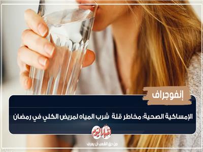 الإمساكية الصحية: مخاطر قلة  شرب المياه لمريض الكلى في رمضان |إنفوجراف