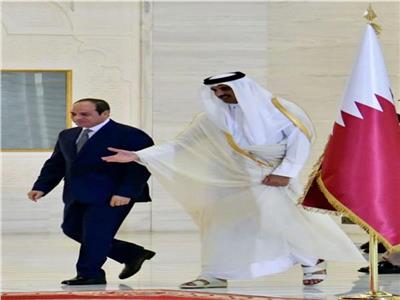 الرئيس السيسي والشيخ تميم بن حمد بن خليفة آل ثاني أمير دولة قطر