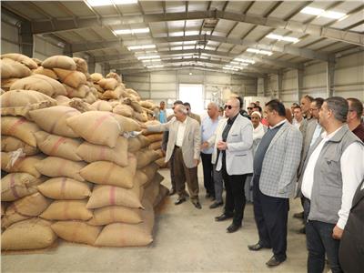 محافظ بني سويف يتابع أعمال توريد القمح