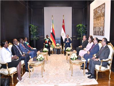 الرئيس السيسي خلال لقائه برئيس جمهورية زيمبابوي