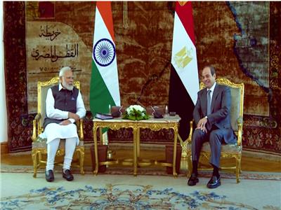 الرئيس  السيسي يستقبل رئيس وزراء الهند بقصر الاتحادية