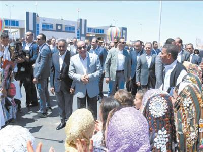استقبال حافل للرئيس عبد الفتاح السيسى خلال زيارته إلى السلوم 