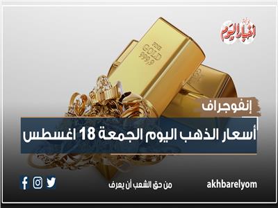 إنفوجراف| أسعار الذهب مع بداية تعاملات الجمعة 18 أغسطس 