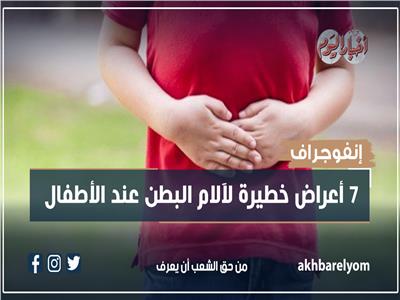 إنفوجراف| 7 أعراض خطيرة لآلام البطن عند الأطفال