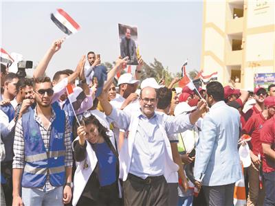 استقبال شعبى حاشد من أهالى قرية «سدس الأمراء» بمحافظة بنى سويف