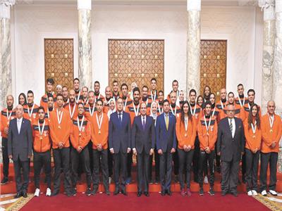 الرئيس السيسى خلال تكريمه  للأبطال الرياضيين  