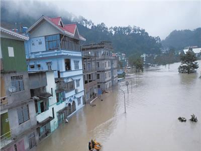 مياه الفيضانات تغمر مناطق فى ولاية سيكيم الهندية