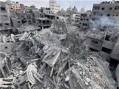 أحد المناطق التة تعرضت للقصف بغزة