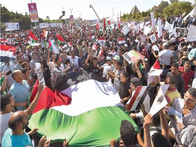 احتشاد ملايين المصريين تضامناً مع القضية الفلسطينية