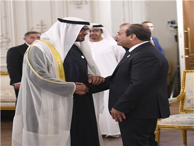 الرئيس السيسي خلال استقباله رئيس الإمارات 