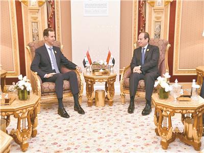 الرئيس عبد الفتاح السيسي يبحث مع الرئيس بشار الأسد الأوضاع في غزة
