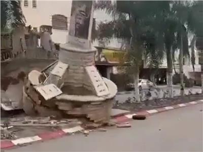 تدمير النصب التذكاري للرئيس الراحل ياسر عرفات