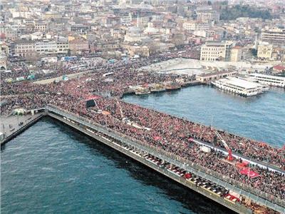 مظاهرات حاشدة في اسطنبول دعما لغزة