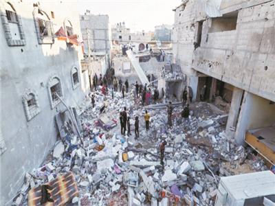 منازل مُدمرة جراء قصف إسرائيلى فى رفح