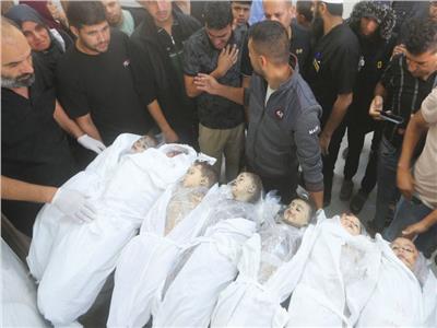 جثامين سبعة أطفال استشهدوا جراء العدوان الإسرائيلى على قطاع غزة