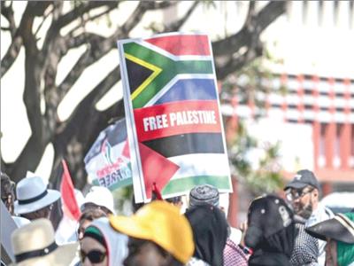 جانب من مظاهرات جنوب إفريقيا الداعمة للقضية الفلسطينية