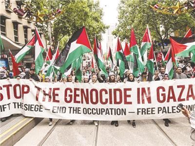 مظاهرات تندد بالابادة الجماعية في غزة