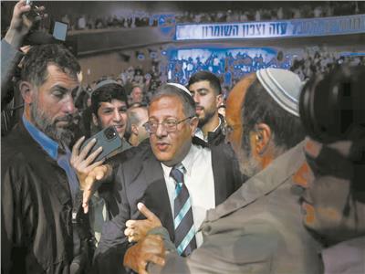 إيتمار بن غفير خلال مشاركته فى مؤتمر لإعادة الاستيطان فى قطاع غزة