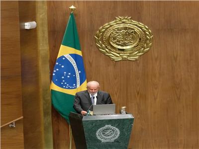 الرئيس البرازيلي لولا دا سيلفا خلال زيارته لمقر جامعة الدول العربية