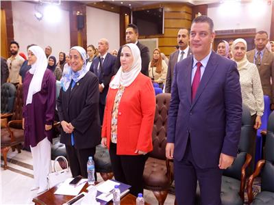 نيفين القباج  وزيرة التضامن الاجتماعي اثناء الاحتفالية