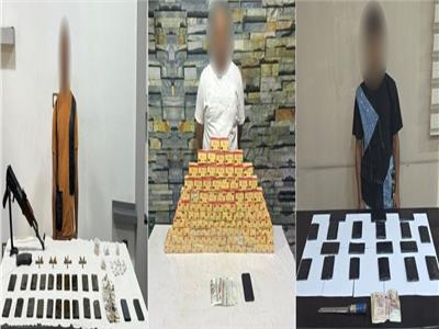الأمن العام يضبط 7 عناصر إجرامية بـ 35 كيلو مخدرات وأسلحة نارية
