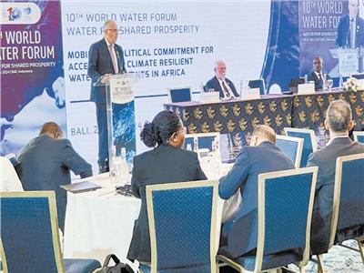وزير الرى خلال المنتدى العالمي العاشر للمياه
