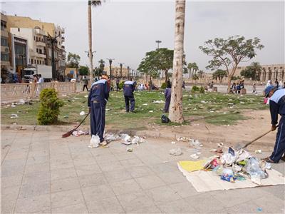 حملات النظافة في ساحة سيدي أبو الحجاج بالأقصر 