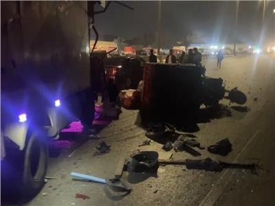 حادث تصادم  أعلى الطريق الدائري بمنطقة السلام 