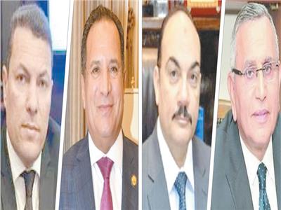 عبد السند يمامة و د. رضا فرحات واللواء محمد صلاح أبو هميلة وعبد الله السعيد