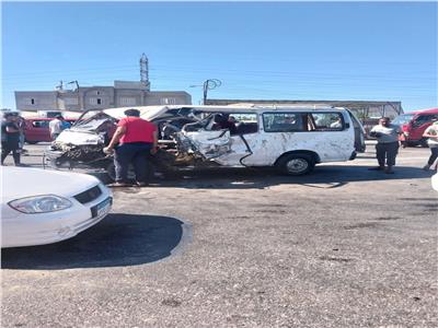 حادث سير بطريق الدولي بدمياط الجديدة