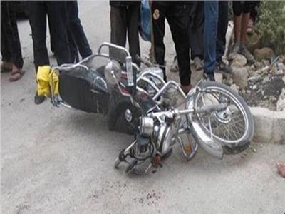 حادث انقلاب دراجة بخارية