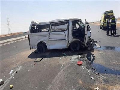 حادث انقلاب ميكروباص