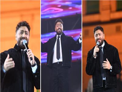 الجمهور استقبله بالورود.. تامر حسني يغني للعندليب في أول حفل بعد أزمته الصحية 