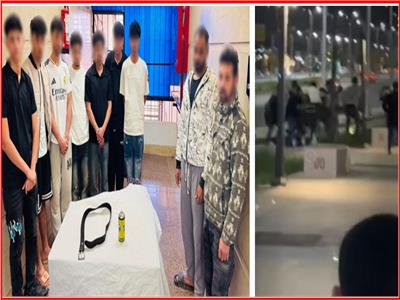 المتهمون عقب القبض عليهم 