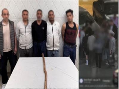 المتهمين عقب القبض عليهم 