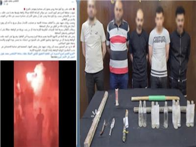 المتهمين عقب القبض عليهم 