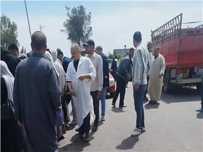 حادث انقلاب سيارة على الطريق الدولي بكفر الشيخ 