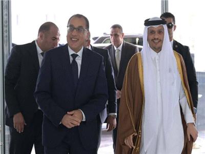 الدكتور مصطفي مدبولي رئيس الوزراء ووزير الخارجية القطري الشيخ محمد بن عبد الرحمن آل ثاني