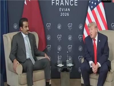 جلسة مباحثات بين الرئيس الأمريكي وأمير قطر
