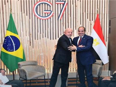 لقاء السيسي ورئيس البرازيل على هامش قمة مجموعة السبع