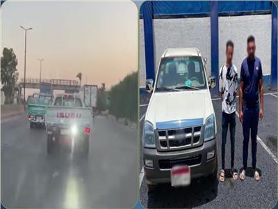 المتهمان عقب القبض عليهم 