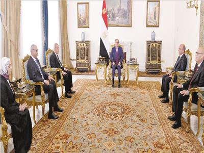 الرئيس عبدالفتاح السيسى خلال استقباله رؤساء الهيئات القضائية الجدد