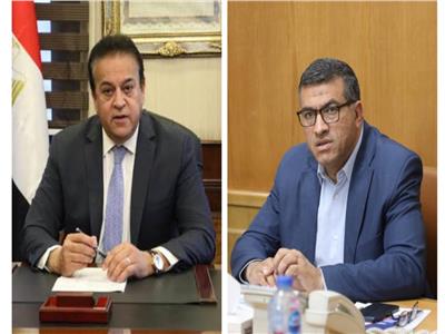 اللواء دكتور مصطفى الببلاوي محافظ قنا والدكتور خالد عبدالغفار وزير الصحة