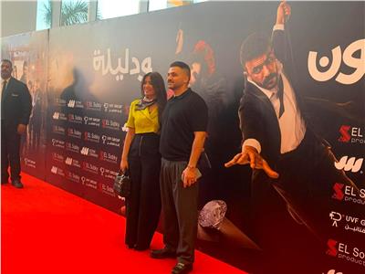 كريم السبكي في العرض الخاص لفيلم شمشون ودليلة
