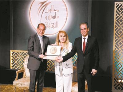 أحمد المسلمانى وأحمد كجوك أثناء تكريم سهير شلبى