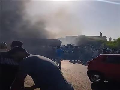 تصادم 3 سيارات بطريق الإسكندرية الصحراوي