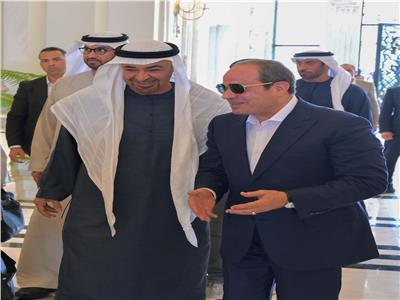 السيد الرئيس عبد الفتاح السيسي وأخيه الشيخ محمد بن زايد