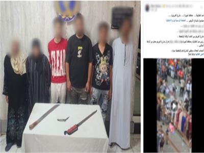 المتهمين عقب القبض عليهم 